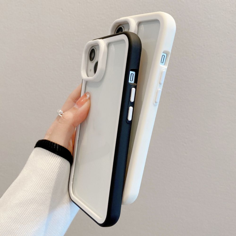 Ốp Điện Thoại TPU Mềm Viền Dày Chống Sốc Màu Tương Phản Đơn Giản Cho IPhone 11 14 13 12 Pro Max