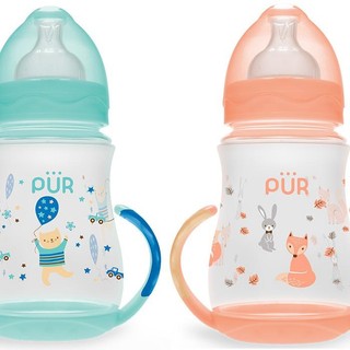 Pure nature - bình sữa cổ rộng có quai phía đáy 250ml
