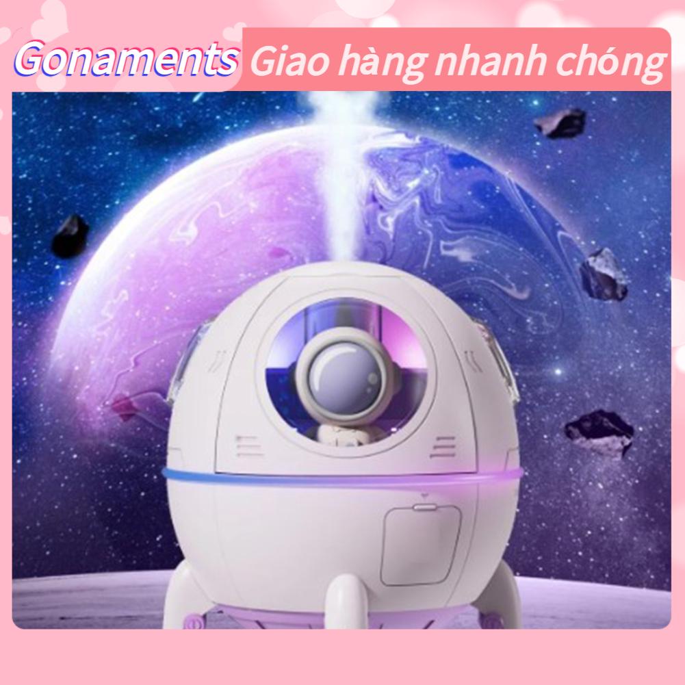 Gonaments Máy Tạo Độ Ẩm Mini USB Dễ Thương Hình Tàu Vũ Trụ Di Động Hộ Gia Đình Ánh Sáng Xung Quanh Phích Cắm US 110V Tím