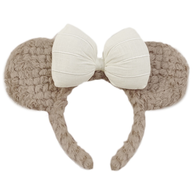 Flgo Băng Đô Cài Tóc Rửa Mặt / Trang Điểm Hình Tai Gấu Bằng Vải Lông