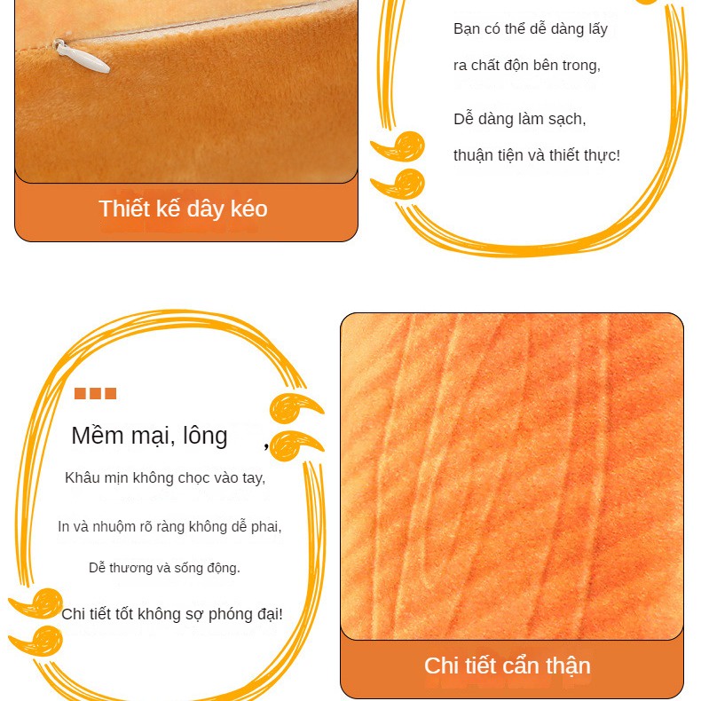Gối Ôm Nhồi Bông Hình Bánh Mì Hoạt Hình Đáng Yêu