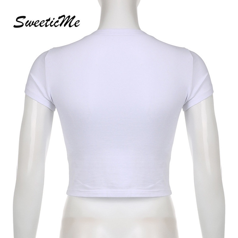 Áo Thun Tay Ngắn Cổ Tròn In Chữ Và Ngôi Sao Thời Trang 2023 Dành Cho Nữ