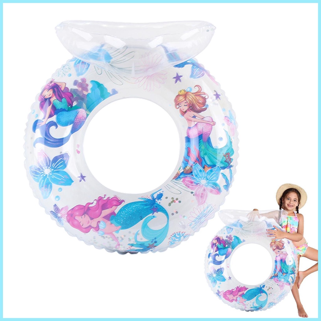Phao Bơi Bơm Hơi Kiểu Hoạt Hình Dễ Thương Trong Suốt Chống Rách Tiện Dụng