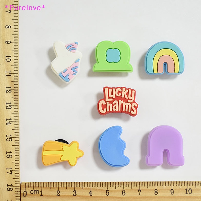 Set 7 Phụ Kiện Trang Trí Giày May Mắn Diy Bằng PVC Hình Hoa Và Ngôi Sao Dễ Thương Mới