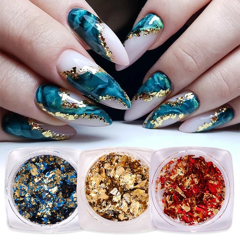Miếng Dán Trang Trí Móng Tay 3D Lấp Lánh DIY