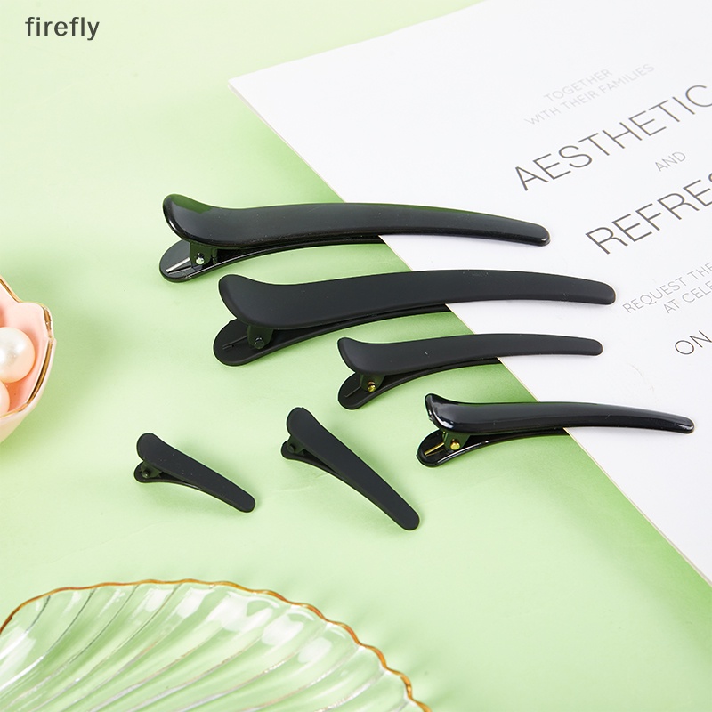 Set 5 Kẹp Mỏ Vịt Bằng Nhựa Màu Đen Nhám Chuyên Dụng Cho Salon Làm Tóc DIY