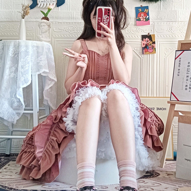 Váy Gạc Mềm Không Xương Hóa Trang Lolita Đám Mây Hỗ Trợ Mặc Hàng Ngày