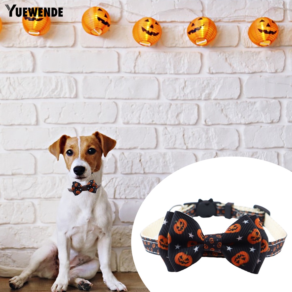 Yq.e Vòng Cổ Bằng Polyester In Họa Tiết Hoạt Hình Dễ Điều Chỉnh Chống Mài Mòn Dễ Tháo Gỡ Không Khí Bí Ngô Ma Bí Ngô Halloween Cho Thú