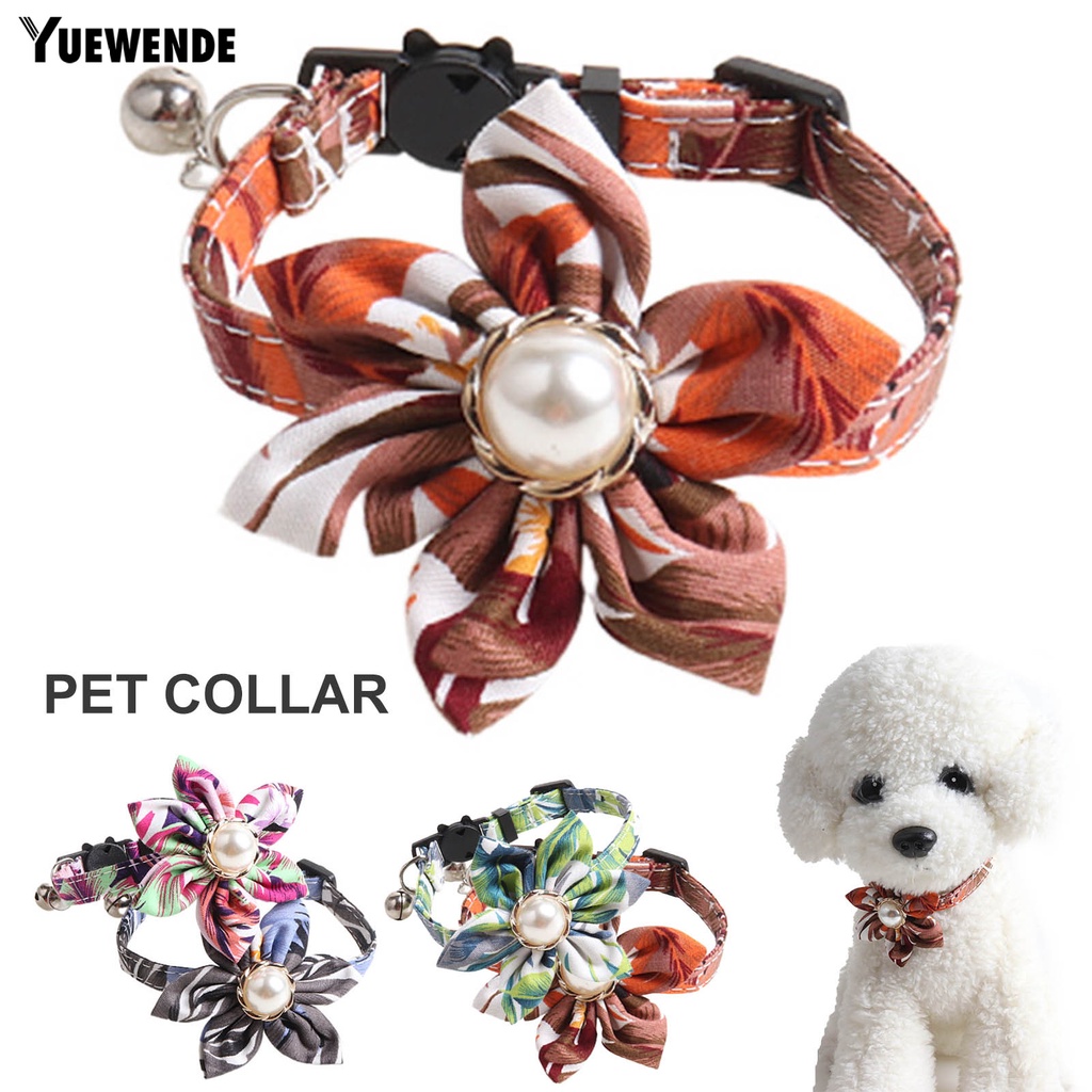 Yq.e Vòng Cổ Họa Tiết Hoa Đính Ngọc Trai Nhân Tạo Thân Thiện Với Làn Da Không Mùi Dành Cho Cún Cưng