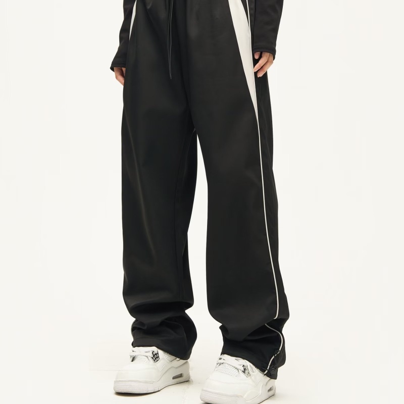 Quần Dài Thể Thao Ống Đứng Dáng Rộng Phong Cách Retro Mỹ Cá Tính Cho Nam Nữ