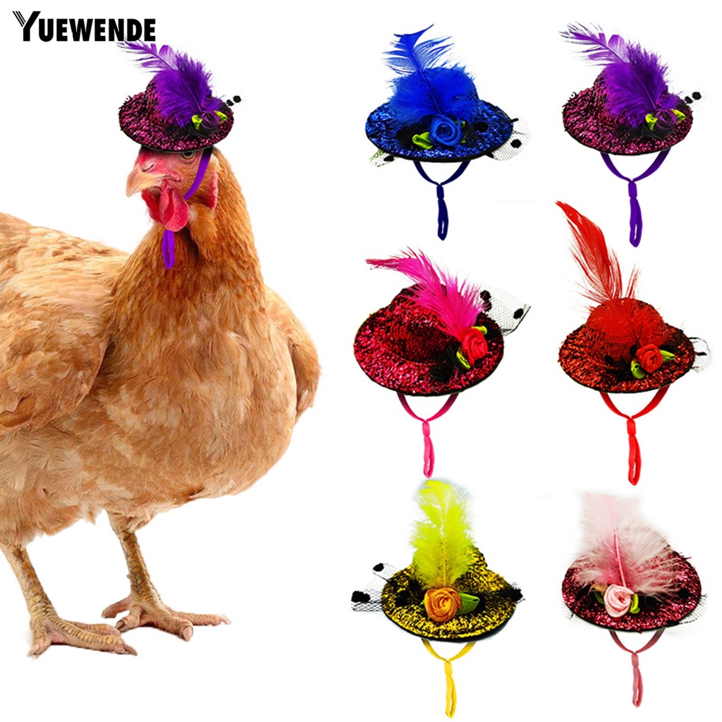 Yq.e Mũ Lông Gà Đính Lông Vũ Trang Trí Vui Nhộn Dành Cho Gia Cầm