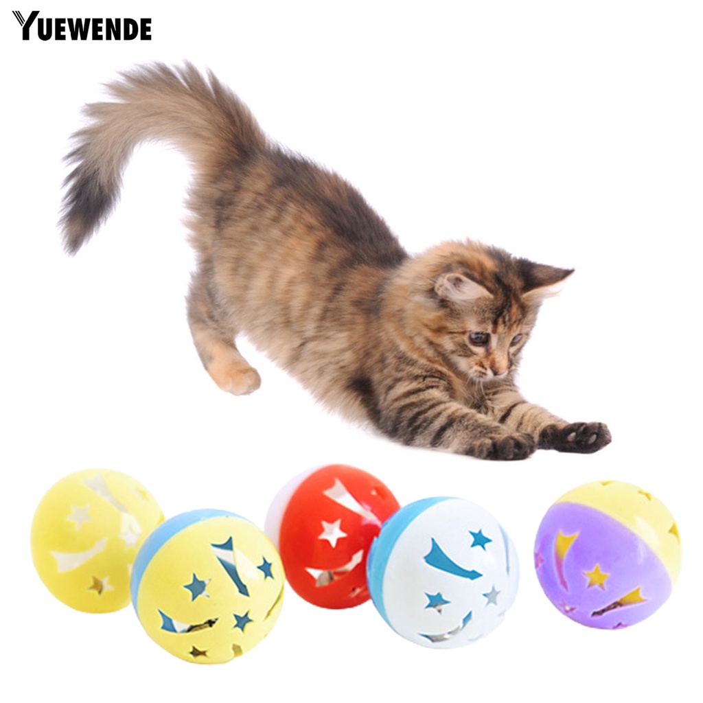 Bộ 5 Chuông Đồ Chơi YQ.E Xoay Bằng Nhựa Chống Mài Mòn Siêu Bền Thiết Kế Giải Trí Tương Tác Với Mèo Cưng