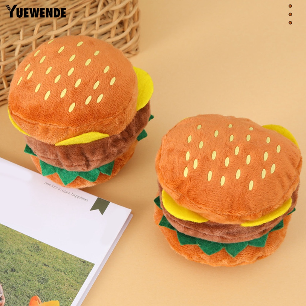 Đồ Chơi Nhồi Bông Hình Hamburger Tích Hợp Âm Thanh Vui Nhộn Dễ Thương Cho Cún Cưng