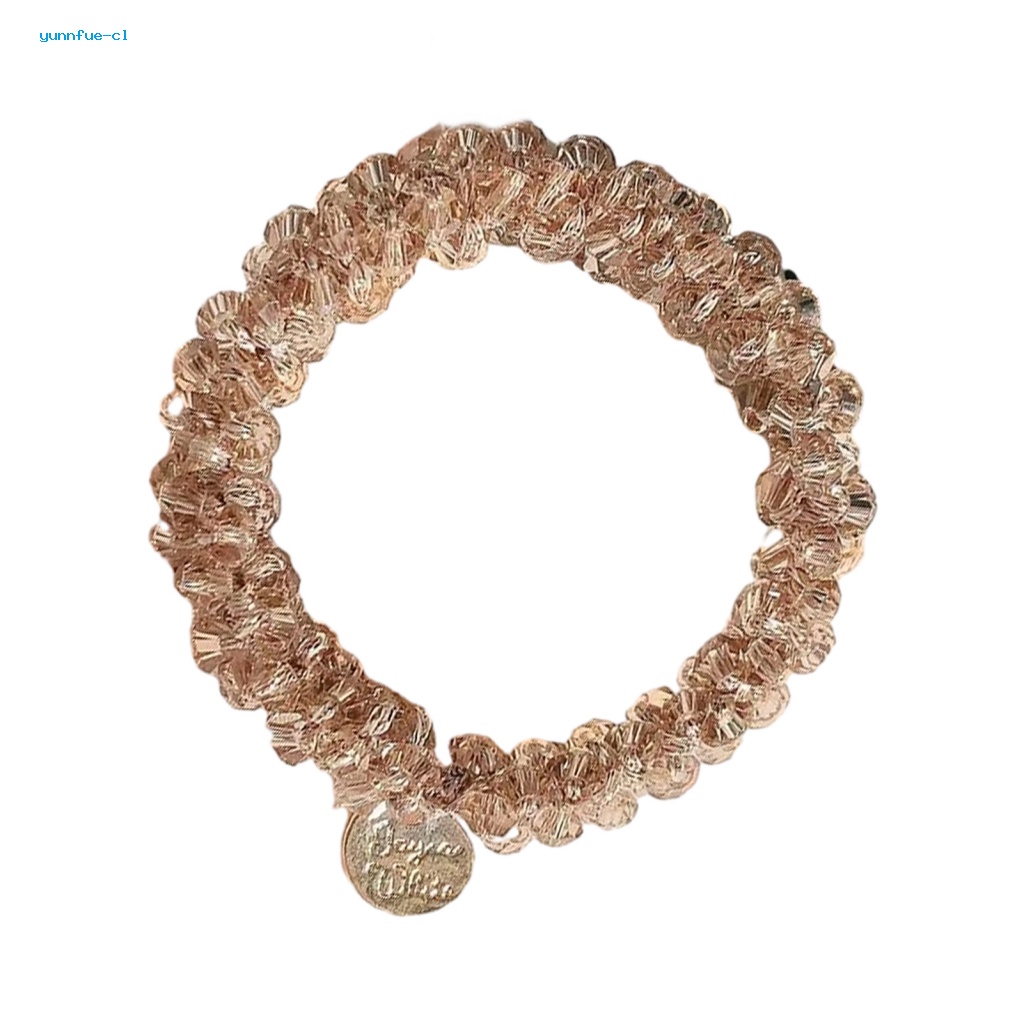 Giá Đỡ Buộc Tóc Đuôi Ngựa Co Giãn Đính Hạt Thủ Công