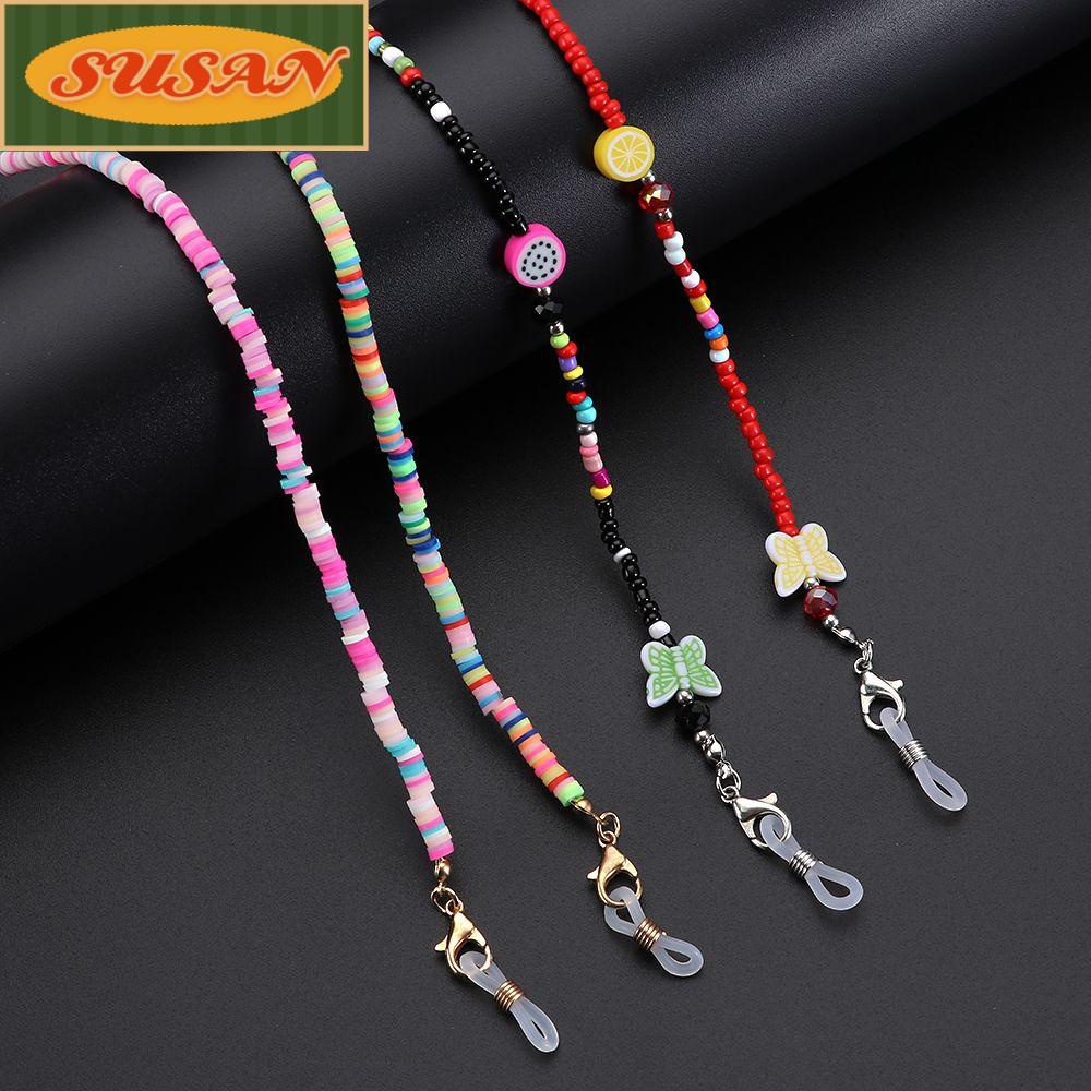 Dây Đeo Giữ Mắt Kính Xỏ Hạt Chữ Nhiều Màu Sắc Cho Nữ