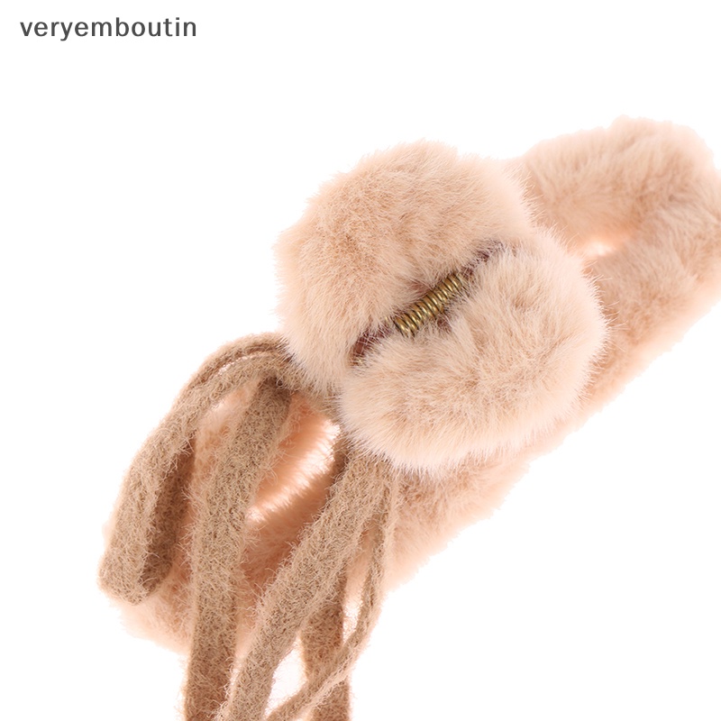 Kẹp Càng Cua n Đính Ngọc Trai Phối Lông Tua Rua Sang Trọng Cho Nữ