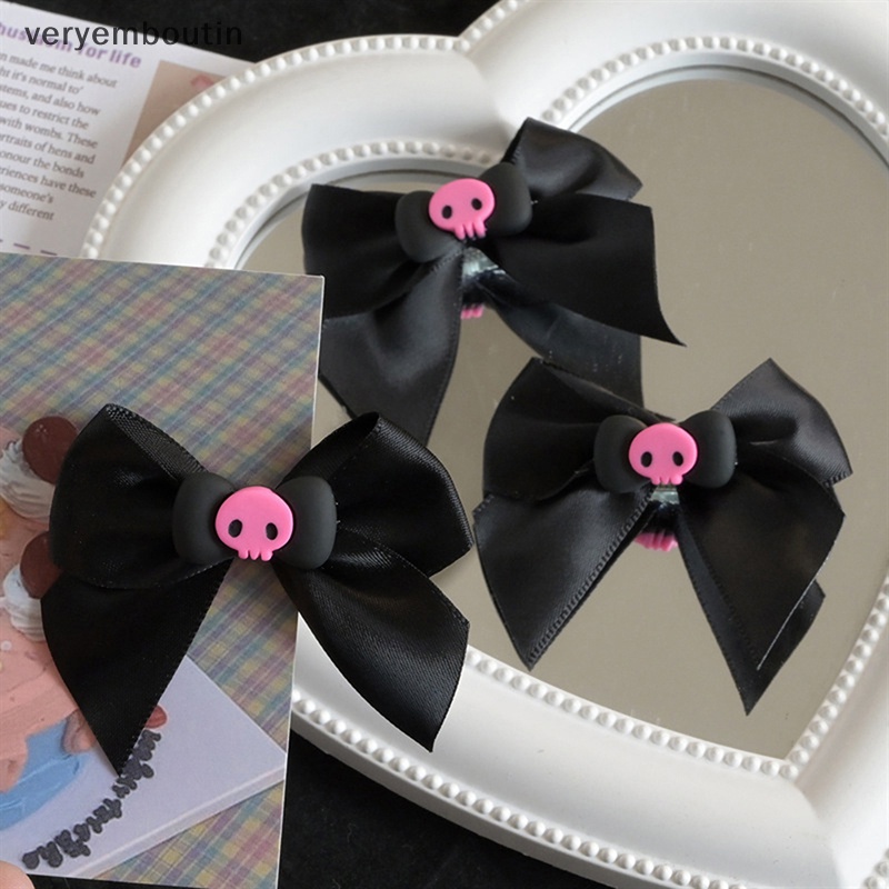 Kẹp Tóc Hình Đầu Lâu Phong Cách Gothic Ngọt Ngào Dễ Thương Thời Trang Cho Nữ Y2K n