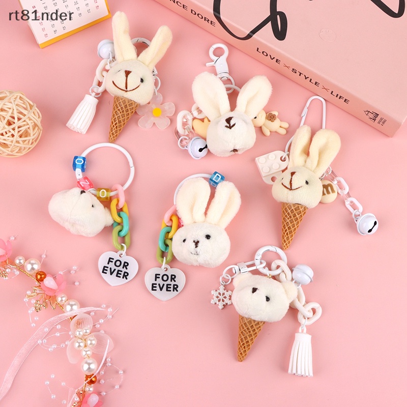 Rt Móc Chìa Khóa Hình Thỏ / Gấu Nhồi Bông Hoạt Hình Dễ Thương Trang Trí Ba Lô / Ô Tô
