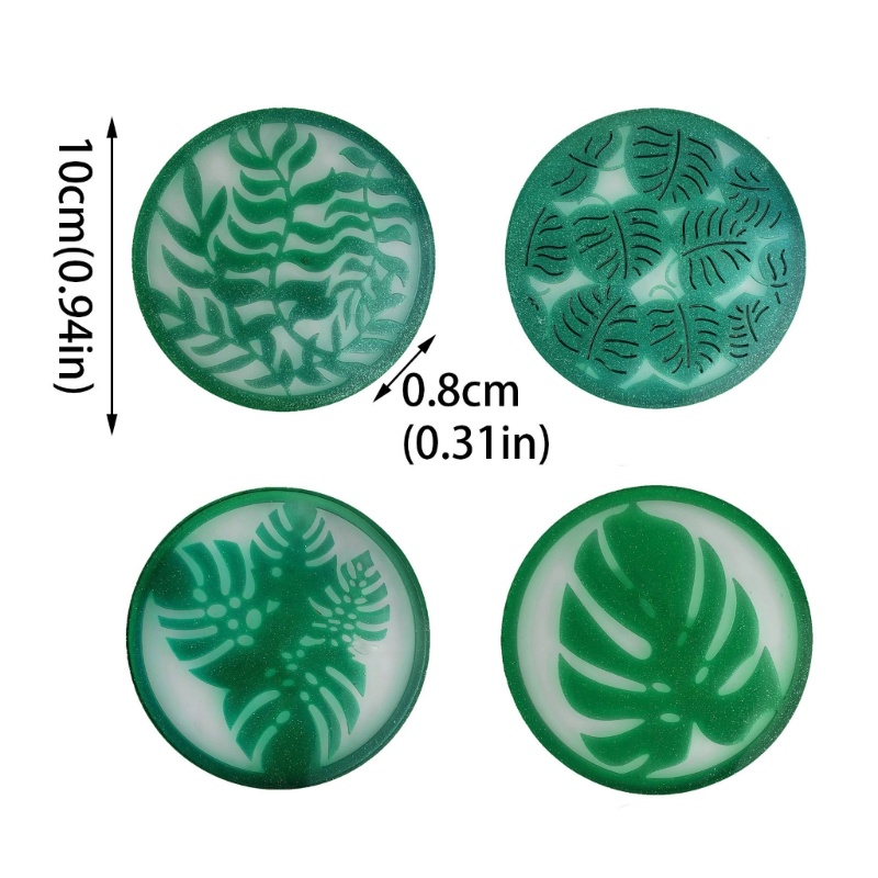Set 4 Khuôn Silicone Hình Lá Rong Biển Làm Đế Lót Ly