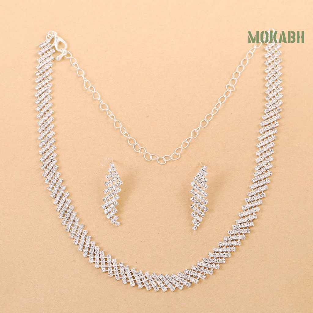 1 Set Vòng cổ Hợp Kim Đính Đá Sang Trọng Thời Trang Cho Nữ