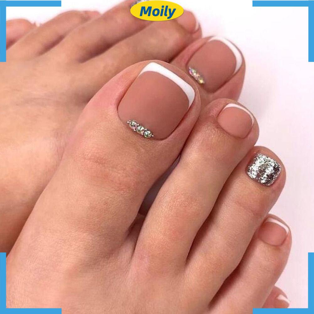 Móng Chân Giả Vuông Che Phủ Toàn Diện Cho Nữ