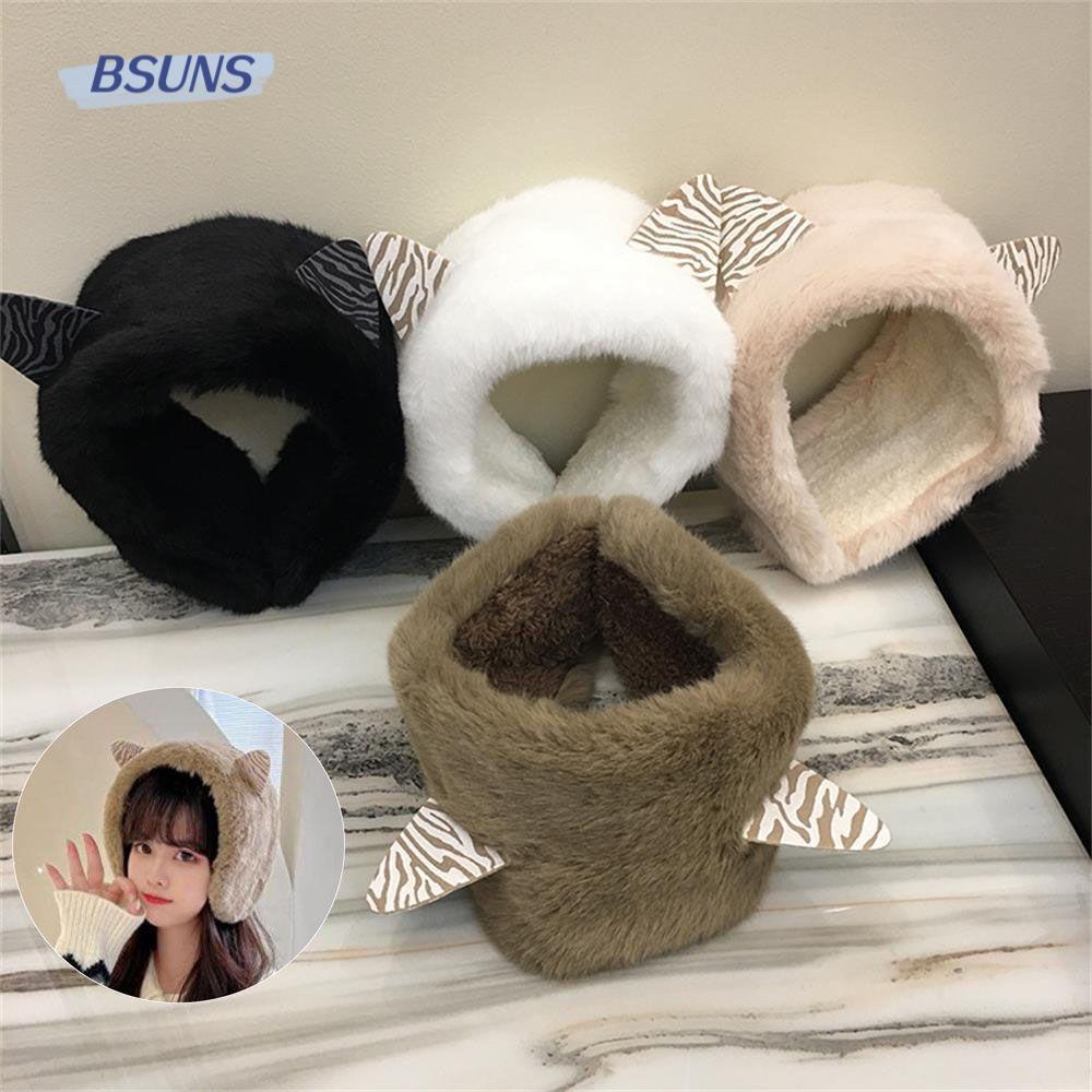 Bsuns Mũ Trùm Tai Bằng Lông Giả Màu Khaki Hợp Thời Trang Thu Đông