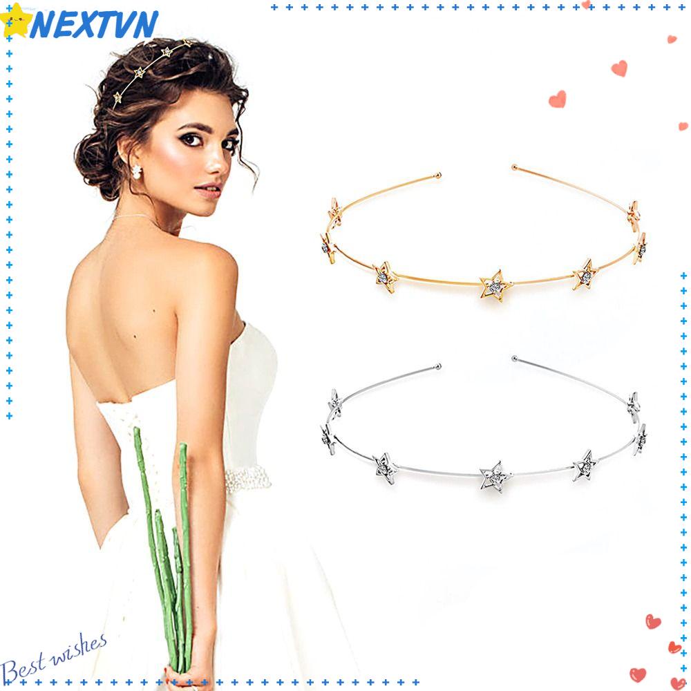 Băng Đô Kim Loại Hình Ngôi Sao Lấp Lánh Thời Trang Pháp