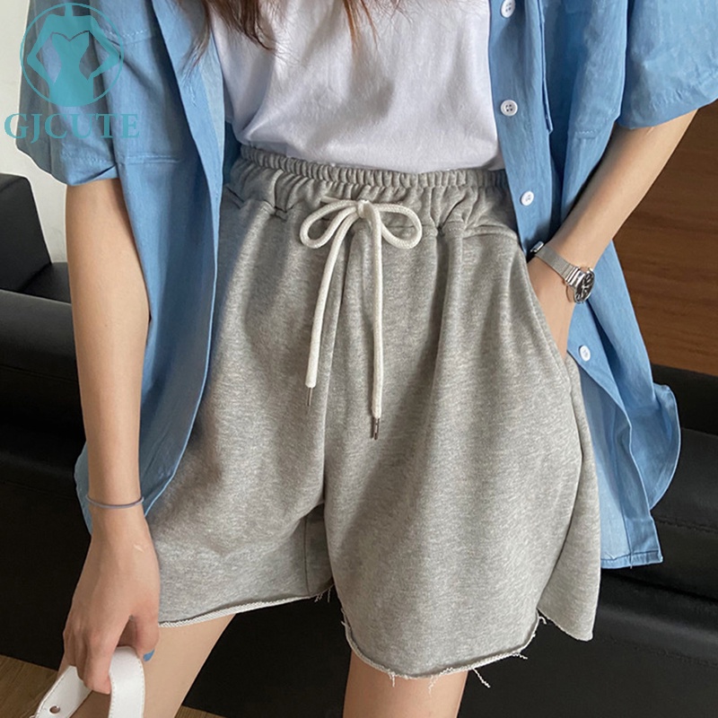 Quần Short Đi Biển Lưng Cao Co Giãn Dáng Rộng Thời Trang Mùa Hè Dành Cho Nữ y2k