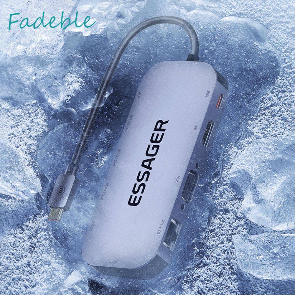 Bộ Chia Cổng Sạc USB Type C 11 Trong 1 Cho Laptop