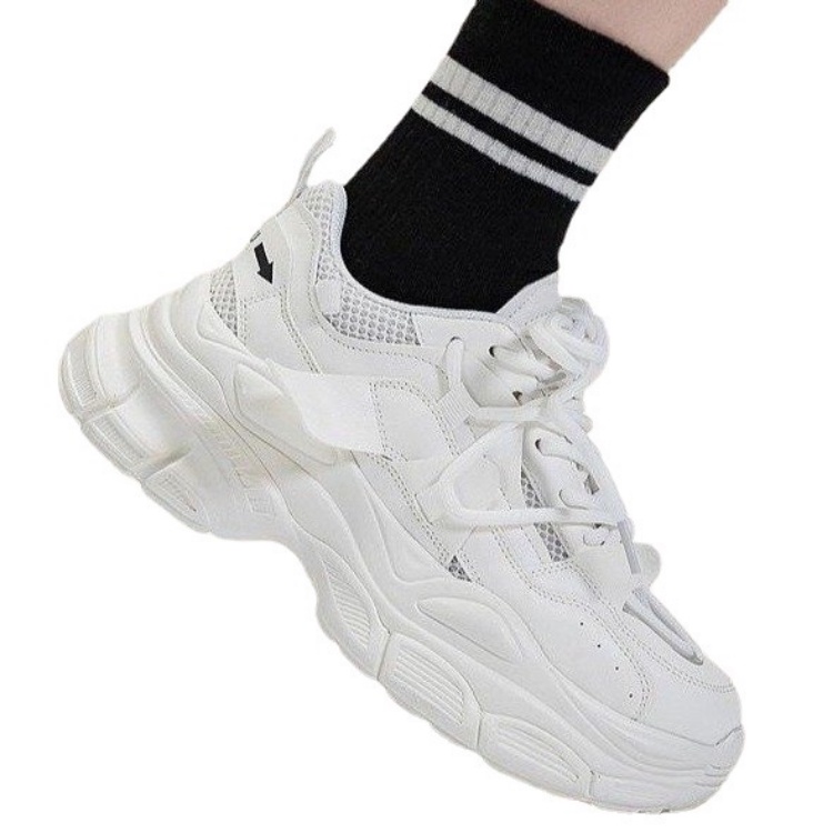 Giày Thể Thao Đế Mềm Phối Lưới Thoáng Khí Màu Trơn Thời Trang Cho Nữ