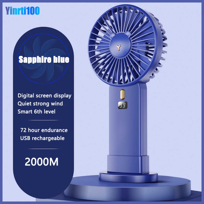 Quạt Mini Cầm Tay Màn Hình Led Sạc Usb Tiện Dụng Cho Các Hoạt Động Ngoài Trời