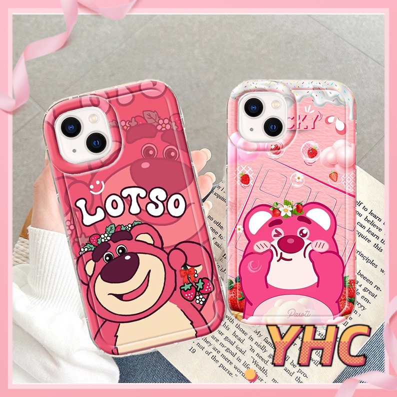 Ốp Lưng iPhone Túi khí gấu dâu tây hoạt hình TPU trong suốt bảo vệ vỏ điện thoại máy ảnh Cho Iphone 6 / 6S / 6splus / se / 7 / 7plus / 8 / 8plus / X / xs / xsmax / 11 / 12 / 13 / 14 / Plus / pro / pro max-743