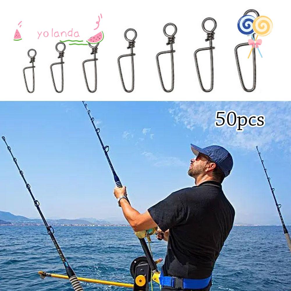 Bộ 50 Móc Nối Câu Cá Bằng Thép Không Gỉ Tiện Dụng