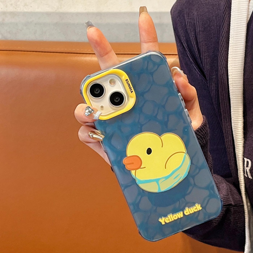 Ốp Điện Thoại TPU Mềm Nhám Chống Sốc In Hình Vịt Hoạt Hình Dễ Thương Cho iPhone 14 13 12 11Pro Max