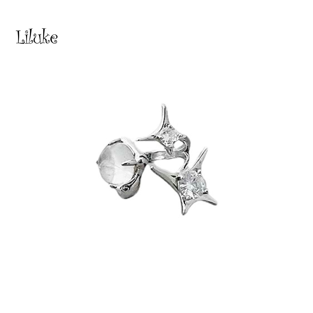 Lk Nhẫn Dạng Hở Mạ Điện Sáng Bóng Đính Đá Zirconia Hình Ngôi Sao Có Thể Điều Chỉnh Cho Nữ Dự Tiệc