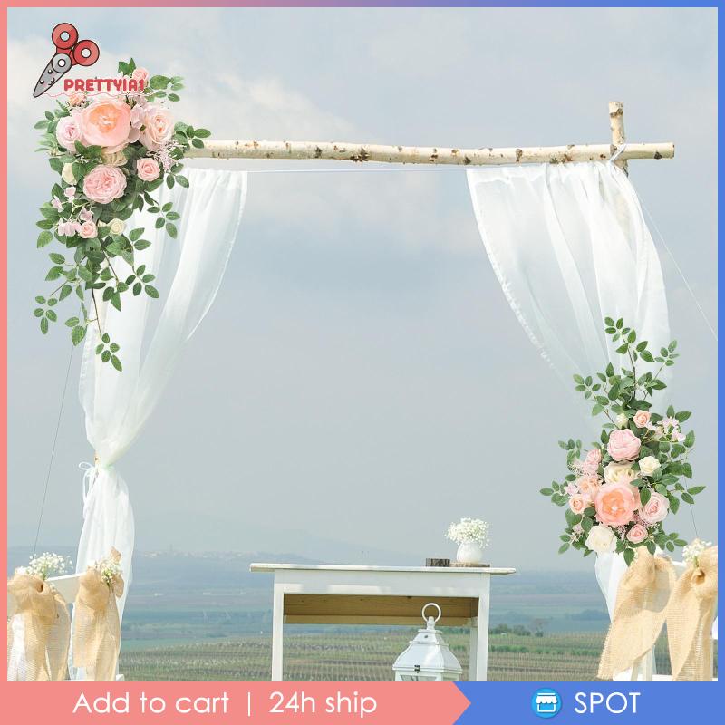 1 [Prettyia1] 2 Bông Hoa Vòm Nhân Tạo Trang Trí Đám Cưới / Cửa Sổ /