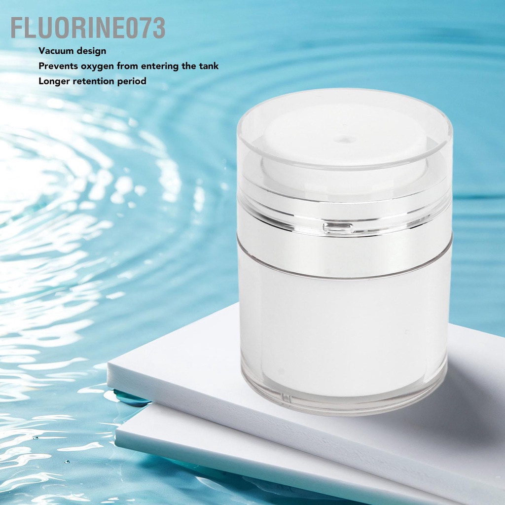 Fluorine073 2 Chiếc 30 Ml Rõ Ràng Bơm Lọ Acrylic Tròn Rỗng Kem Mỹ Phẩm Hũ Chăm Sóc Da Mặt Dưỡng Ẩm