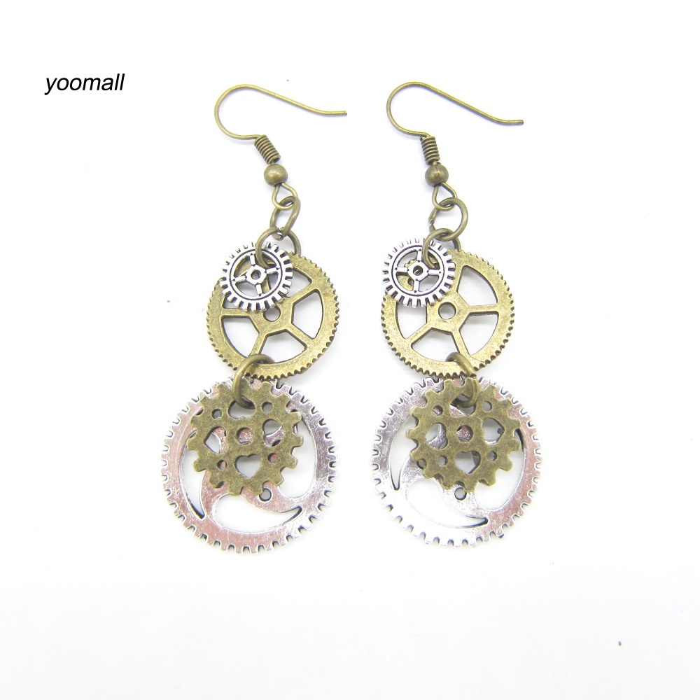 Khuyên Tai Hình Bánh Răng Phong Cách Steampunk