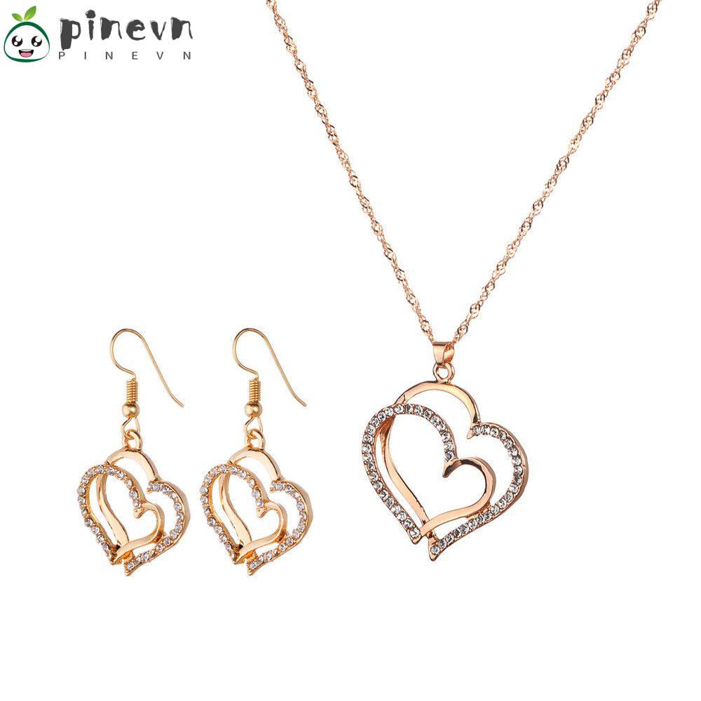 Bộ Vòng cổ + Bông Tai Hình Trái Thông Cổ Điển Cho Nữ