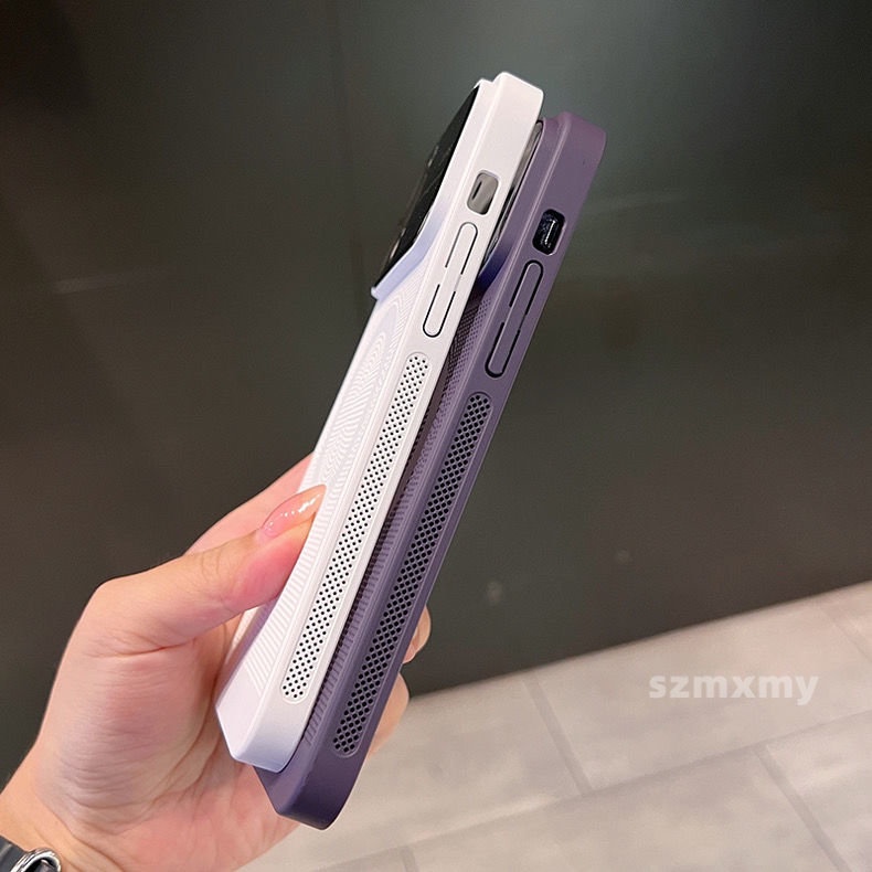 Ốp Điện Thoại Cứng Nam Châm Làm Mát Chống Sốc Sang Trọng Cho Iphone 14 13 11 12 Pro Max