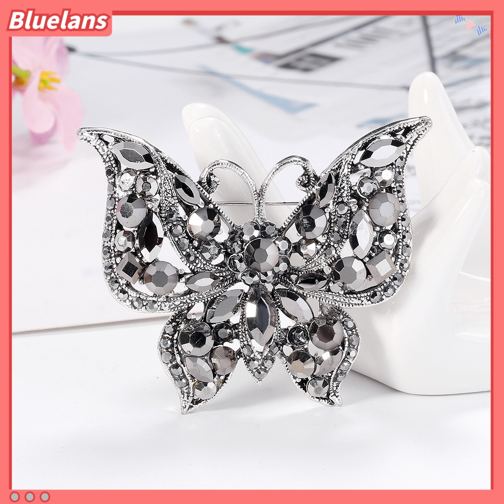 Cài Áo Hình Bướm Đính Đá Phong Cách Retro