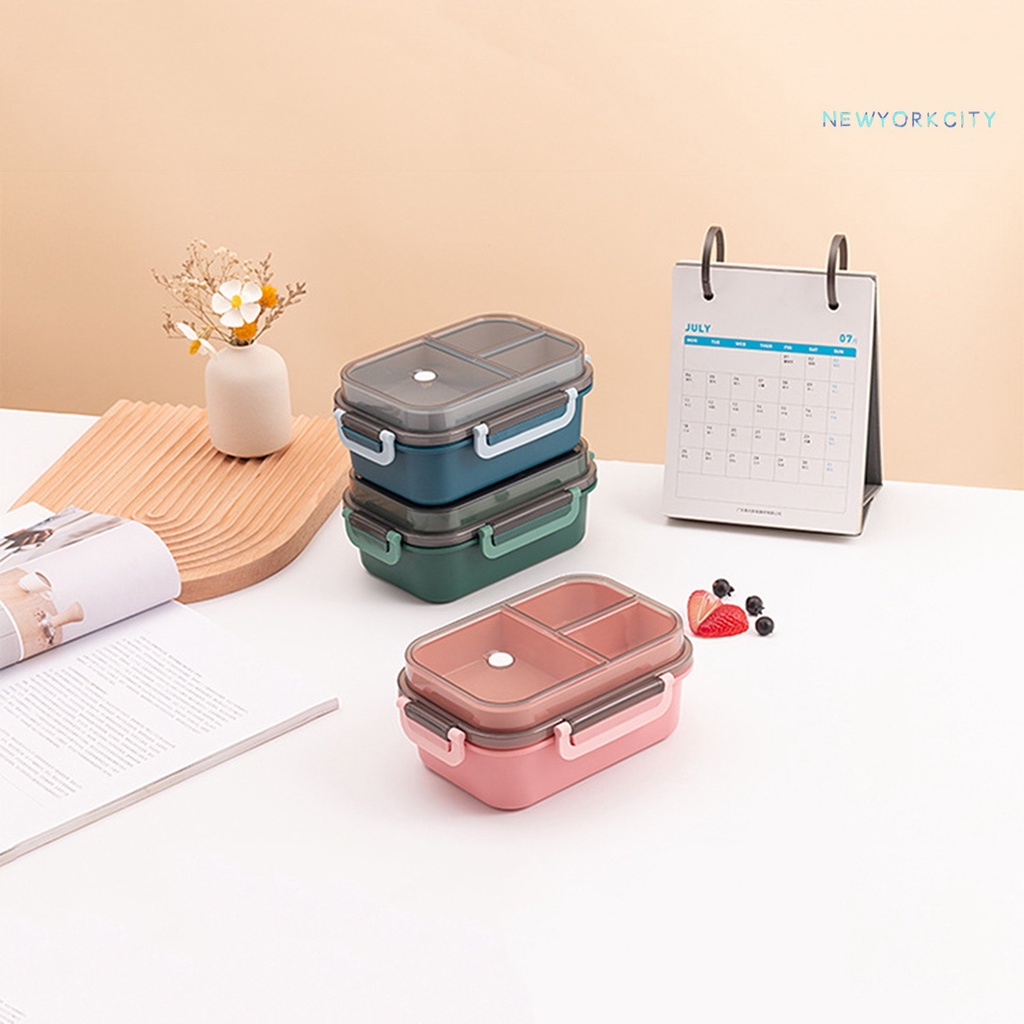 Hộp Đựng Cơm Trưa Hai Tầng Dung Tích Lớn 1250ml Bằng PP Kèm Dụng Cụ Bàn Ăn Tiện Dụng Cho Học Sinh / Văn