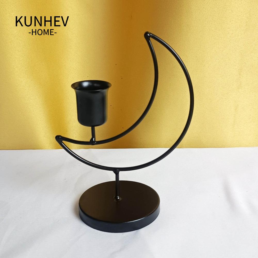 KUNHEV Giá Đỡ Nến Bằng Kim Loại Hình Mặt Trăng Độc Đáo