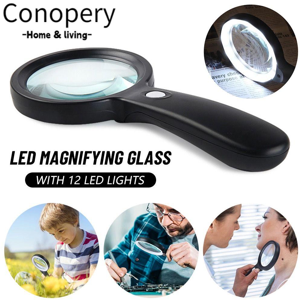 CONOPERY Kính Lúp Đọc Sách Có Đèn LED Phóng To 10X Chất Lượng Cao