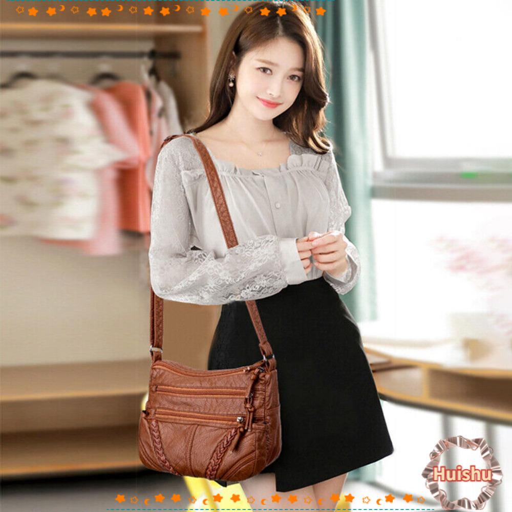 HS Túi Đeo Chéo Bằng Da PU Thiết Kế Nhỏ Nhắn Thời Trang Sang Trọng Cho Nữ