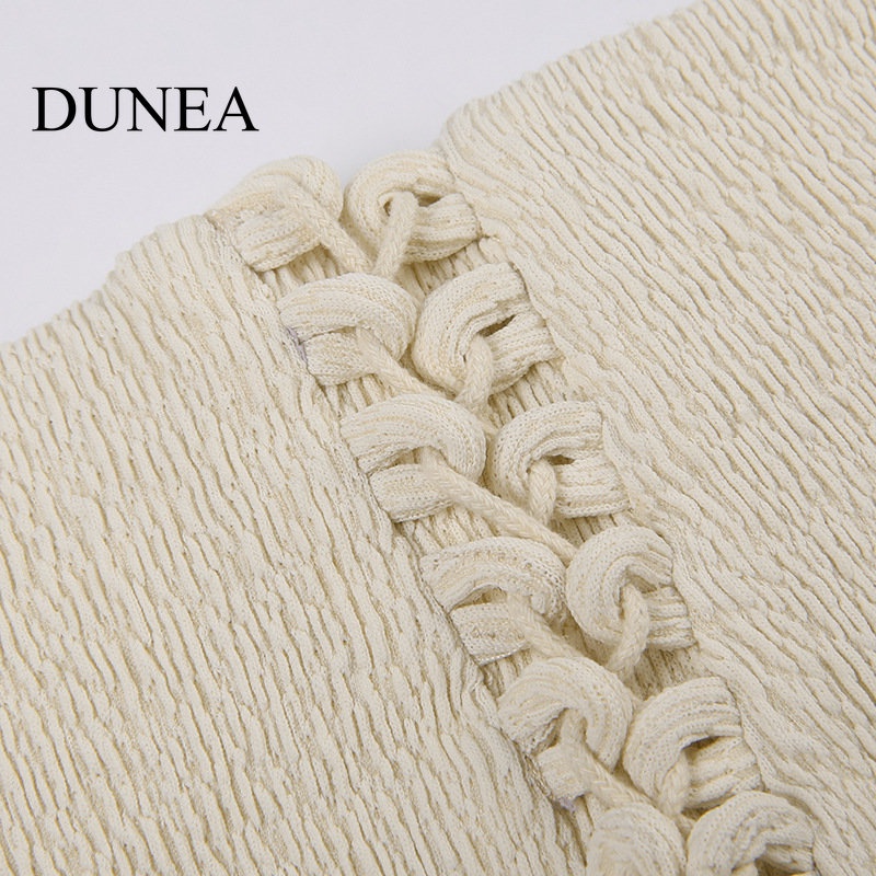 DUNEA Chân Váy Ngắn Màu Trơn Lệch Tà Thời Trang Cho Nữ