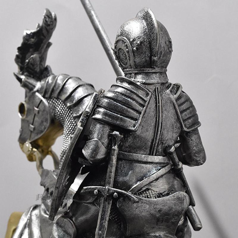 [Fenteer1] Tượng Hiệp Sĩ Điêu Khắc Trang Trí Kệ Sách Để Bàn Phòng Khách