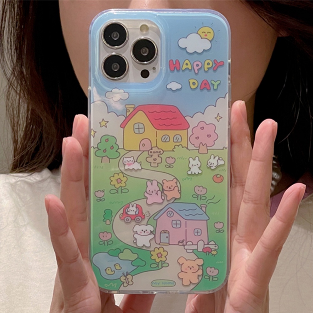 Ốp Điện Thoại TPU Mềm Chống Rơi Chống Dấu Vân Tay In Hình Thỏ / Gấu Dễ Thương Cho IPhone 11 12 13 14 Pro Max