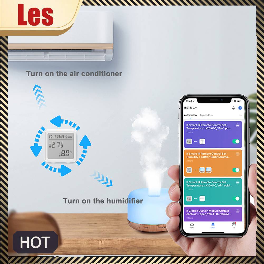 Thiết Bị Cảm Biến Độ Ẩm Kết Nối WiFi Cho Quạt TV Điều Hòa