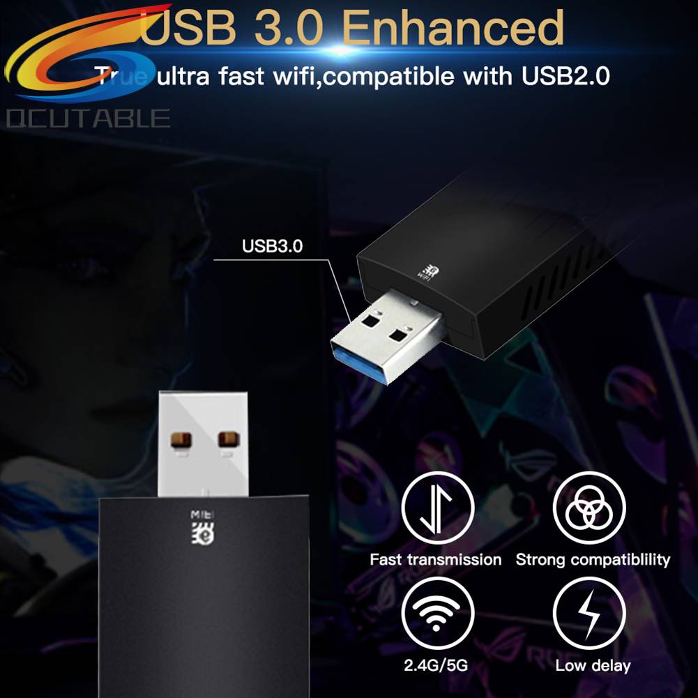 Thẻ Mạng WiFi 6 Cổng Usb 3.0 FU-AX1800 1800Mbps 2.4G / 5G Cho Máy Tính